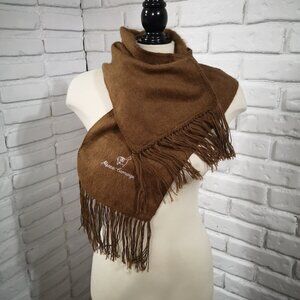 Alpaca Camargo Ladies Chocolate Braided Edges Scarf w/ Fringe